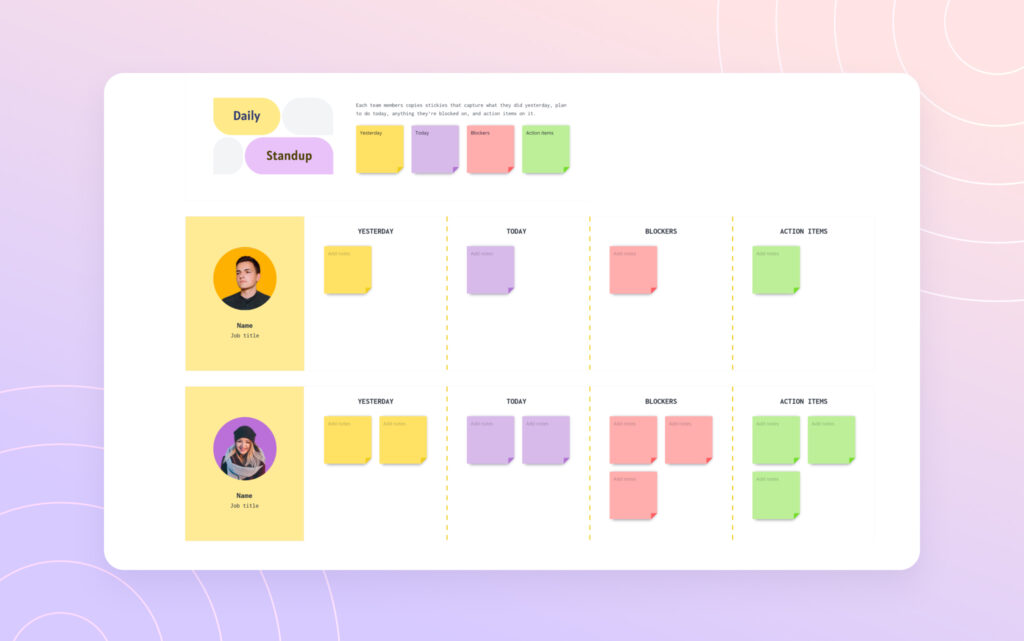 Daily Standup template - Visily AI