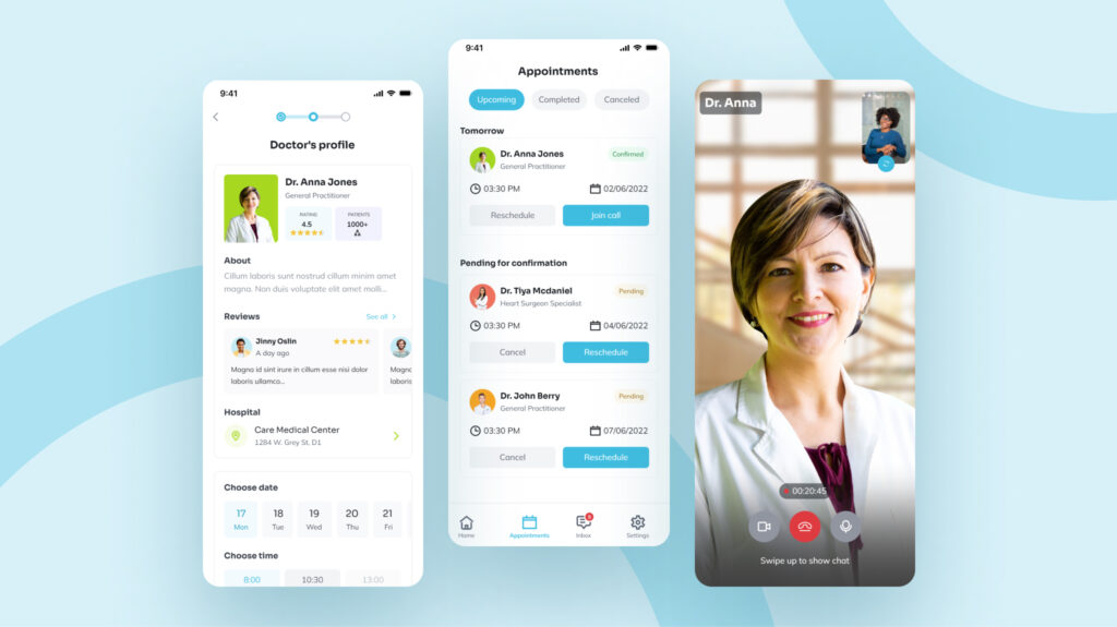 Doctor Appointment Booking Mobile App Example - Visily AI