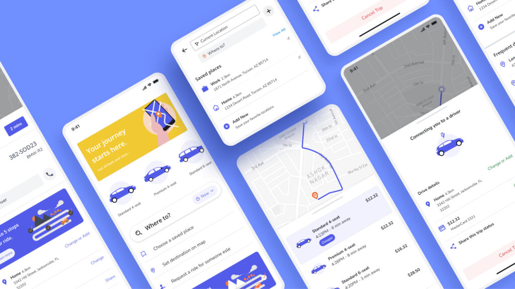 Ride-Sharing Mobile App Example - Visily AI