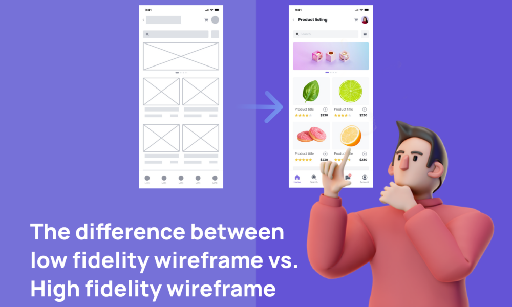 Low-fidelity-vs-High-fidelity-wireframe